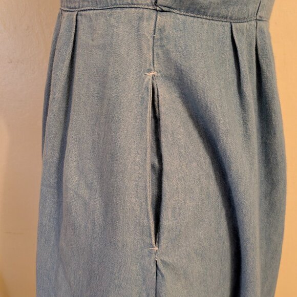 Vintage 1990's Forenza Denim Full skirt Button Front dress size 8 - Picture 5 of 6